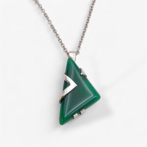 Colgante de plata y ágata verde