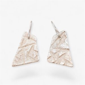 Pendientes colgantes de plata texturizada